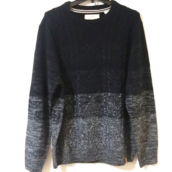 WEATHERPROOF VINTAGE NAVY BLUE WHITE WATERMARK CREW NECK SWEATER SIZE XL NWT - Picture 1 of 5